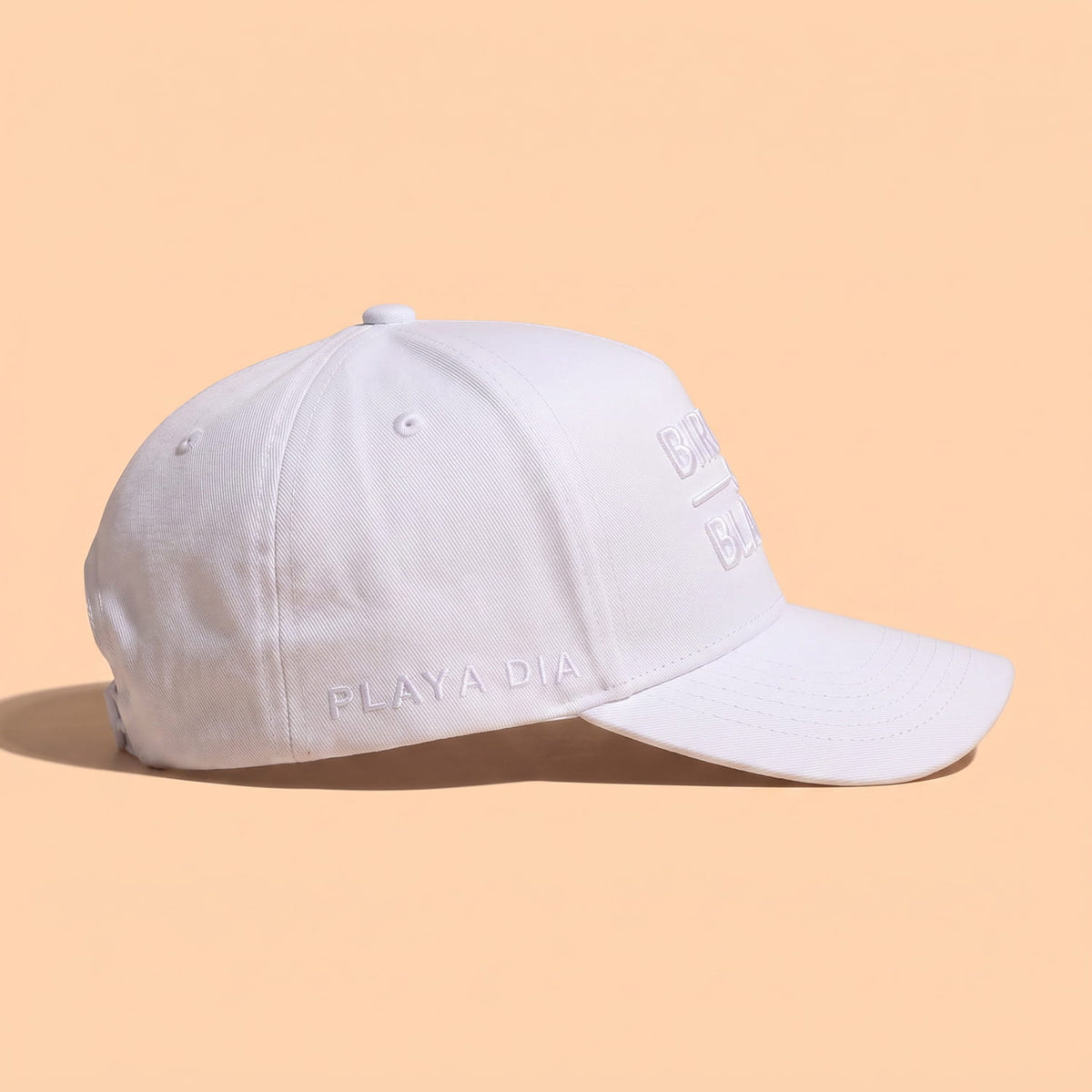 PLAYA DIA Birdies and Blanco hat, wordmark side