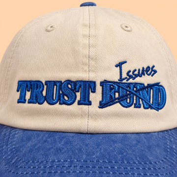 Trust issues hat, embroidery detail