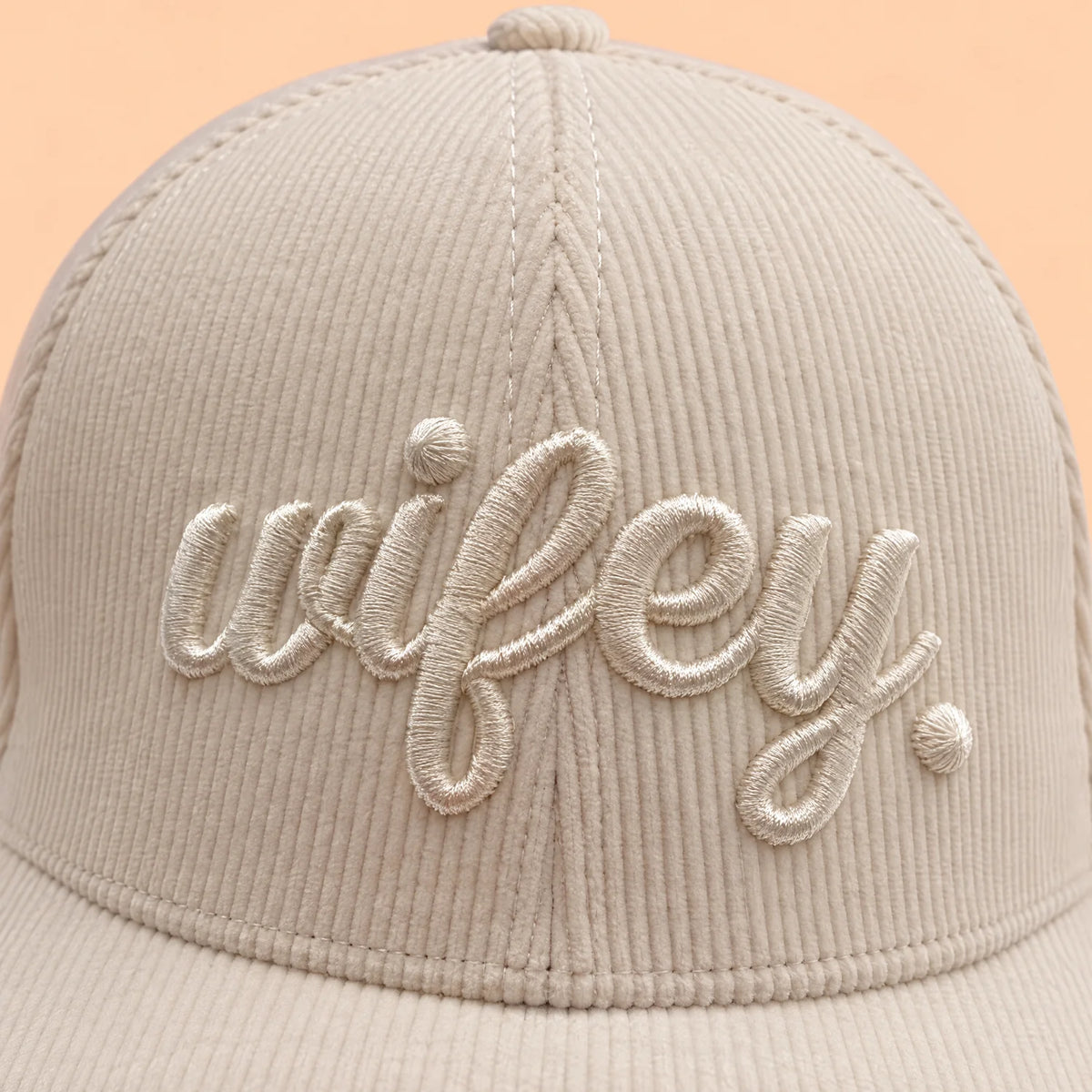 Wifey hat, embroidery detail